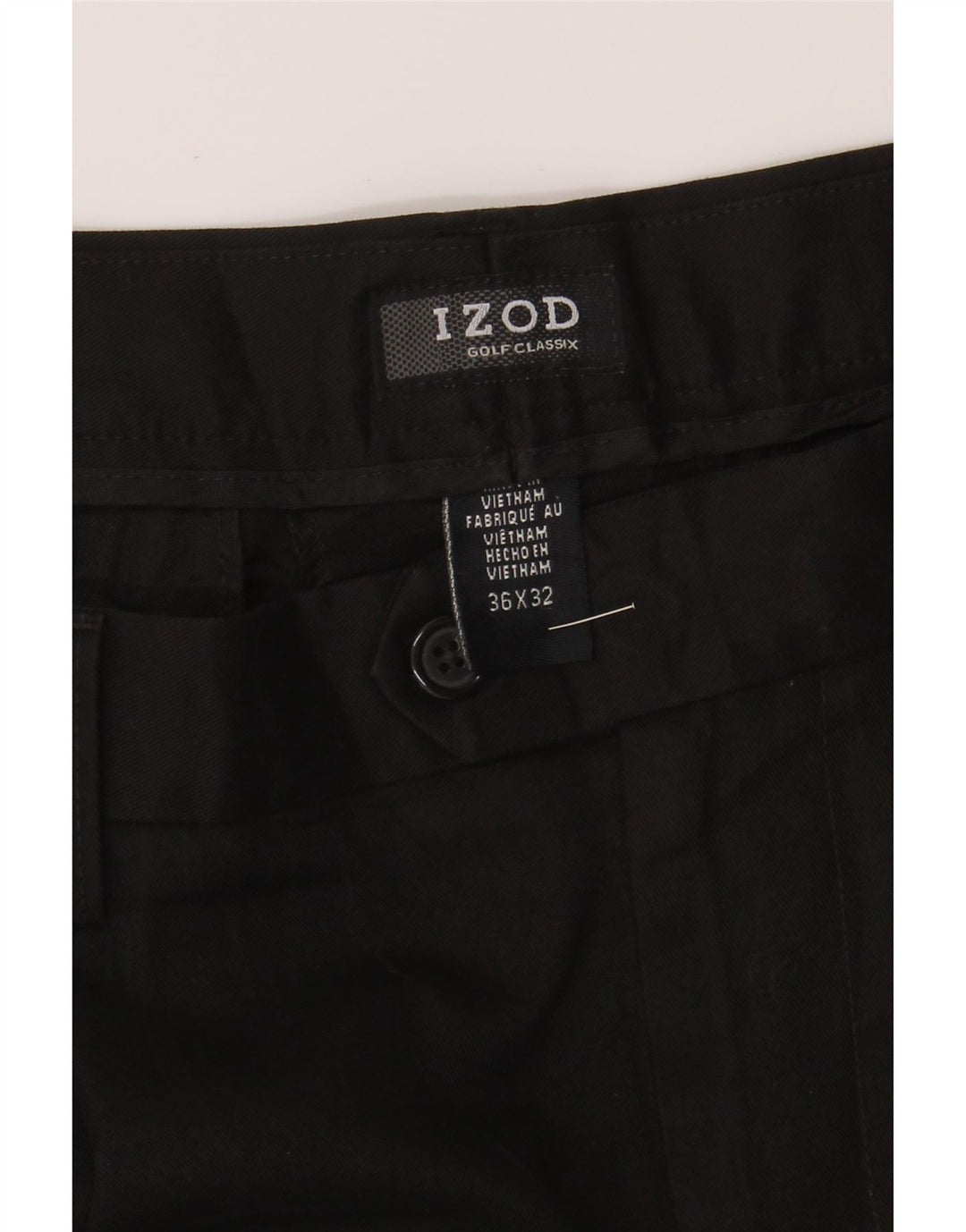 IZOD Mens Straight Suit Trousers W36 L32 Black Polyester Vintage Izod and Second-Hand Izod from Messina Hembry 