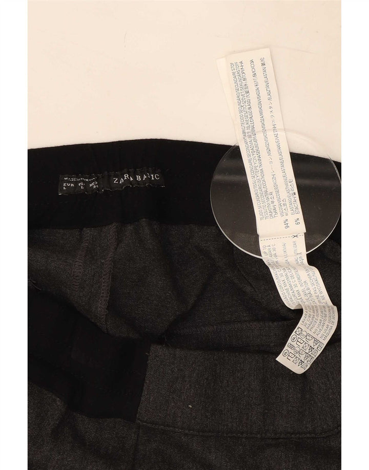 Zara Damen-Freizeitshorts, Größe L, W30, graue Viskose