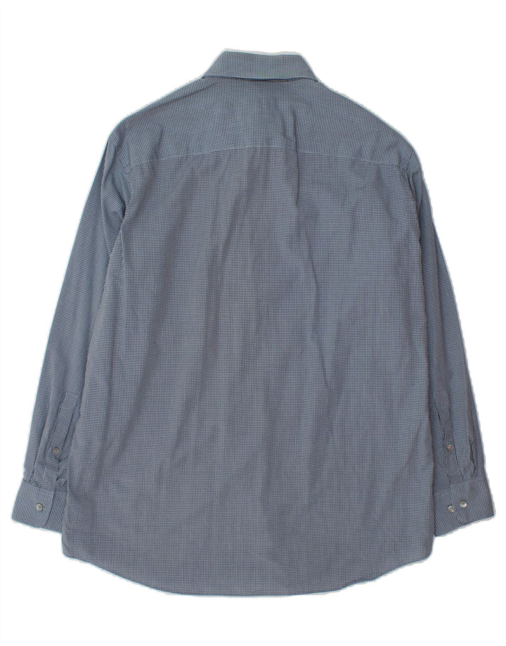 CALVIN KLEIN Mens Regular Fit Shirt Size 16 Large Blue Check Cotton Vintage Calvin Klein and Second-Hand Calvin Klein from Messina Hembry 