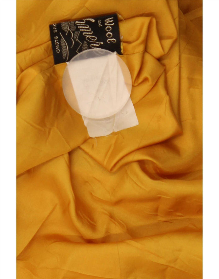 Vintage Damen Mantel UK 14 Große gelbe Colourblock-Wolle