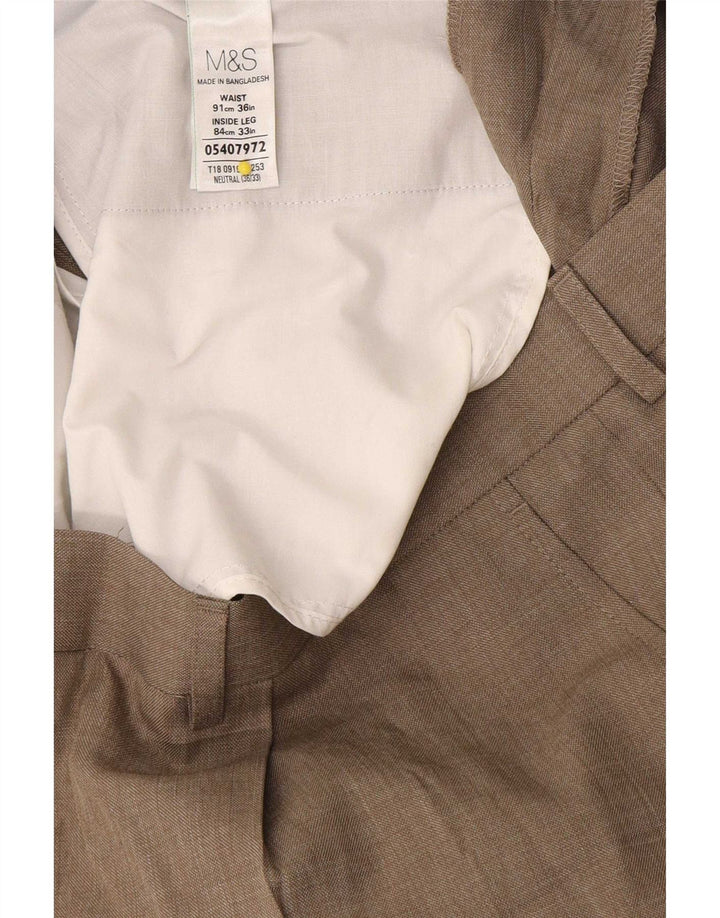 Marks & Spencer Herren-Anzughose mit Pegged-Anzug, W36, L33, beige, Polyester