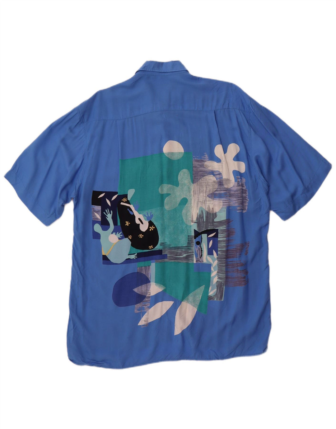 Studio Coletti Herren Grafik-Kurzarmhemd Größe 15 39/40 Mittelblau