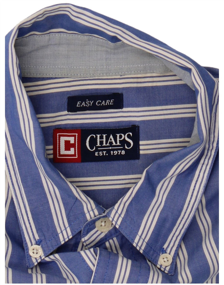 Chaps Herren-Kurzarmhemd, groß, blau gestreift