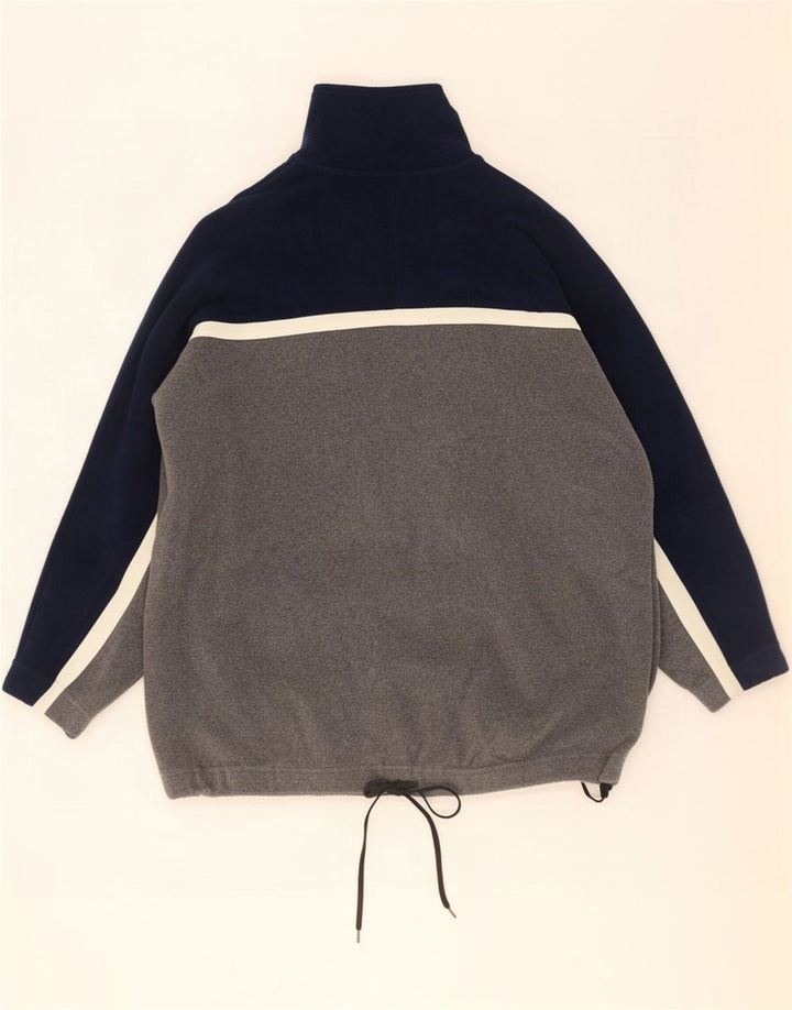 Campagnolo Herren-Fleecepullover mit Reißverschluss am Hals, mittelgraues Farbblock-Polyester