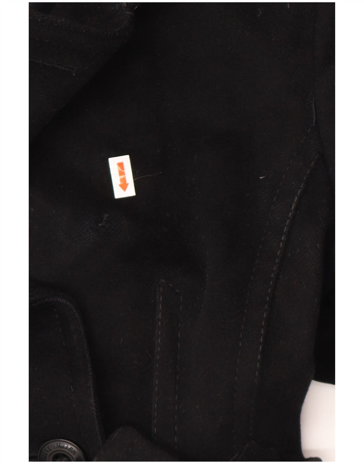 KAREN MILLEN Damen Trenchcoat UK 8 Small Schwarze Wolle