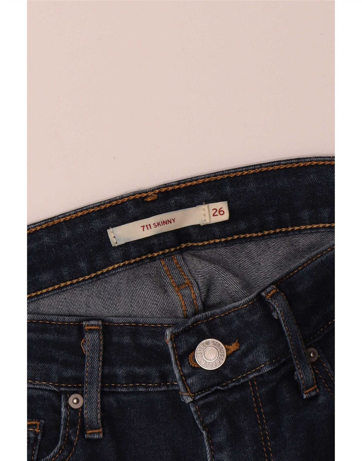 Levi's Damen 711 Skinny Jeans W26 L27 Marineblau