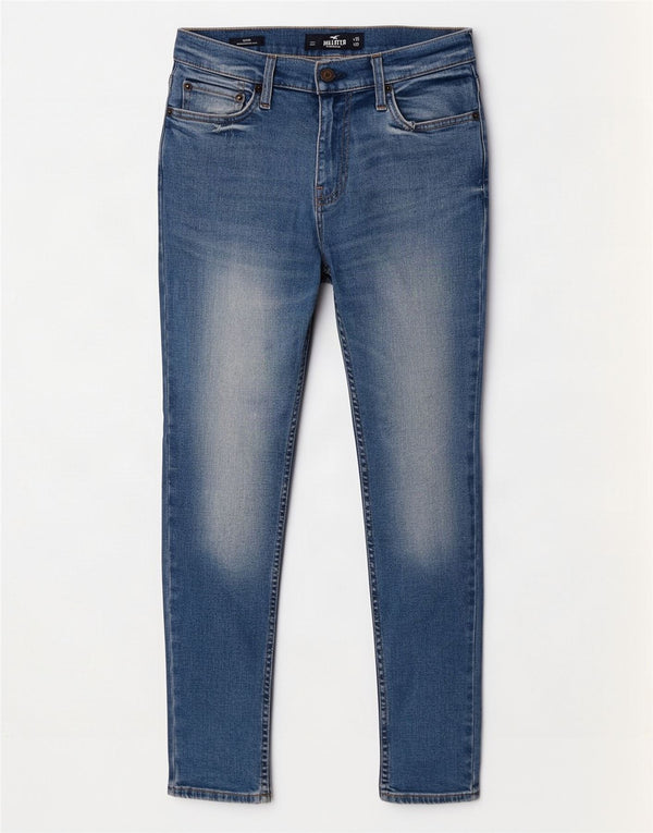 Hollister Damen Skinny Jeans W30 L30 Blaue Baumwolle