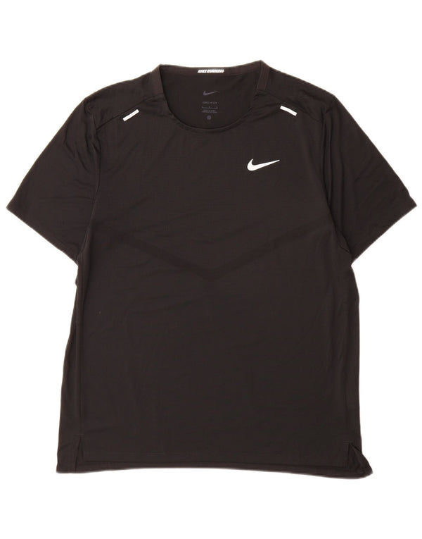 Nike Herren Dri Fit T-Shirt Top Large Schwarz Polyester