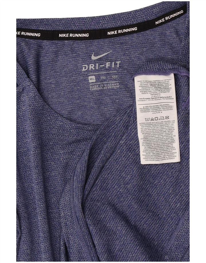Nike Herren Dri Fit T-Shirt Top 2XL Marineblau Polyester