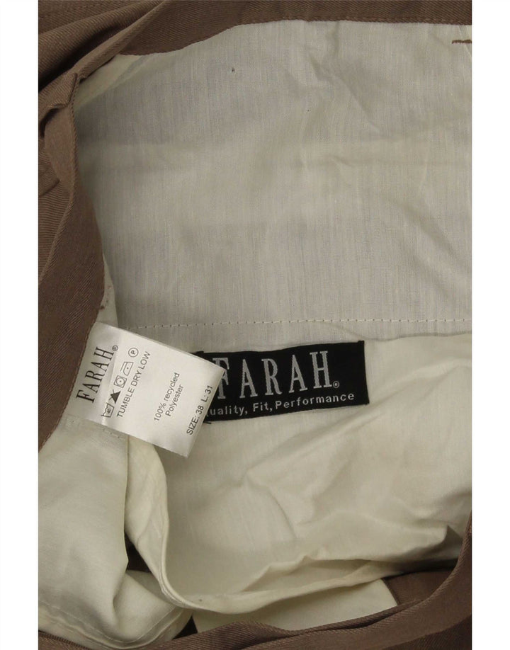 Farah Herren gerade Chinohose W38 L31 Beige Polyester