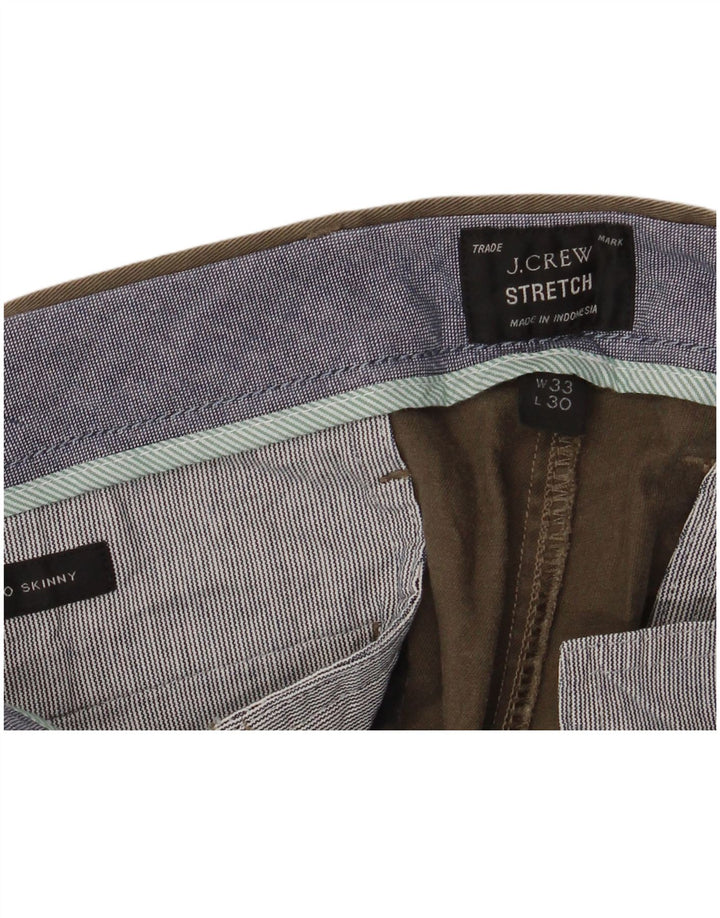 J. CREW Herren Slim Chinohose W33 L30 Khaki Baumwolle