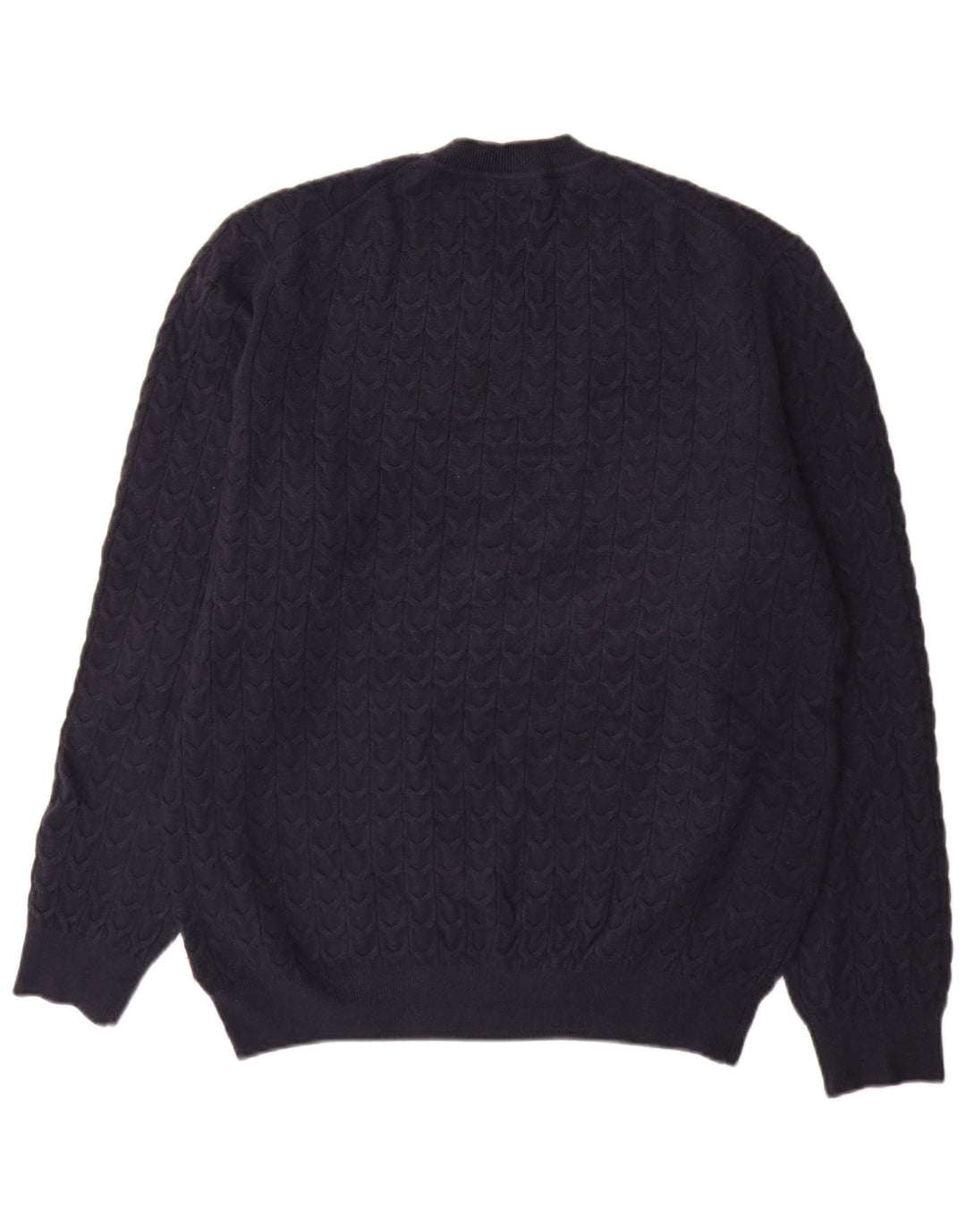Massimo Dutti Herren-Pullover mit Rundhalsausschnitt, XL, marineblaue Viskose