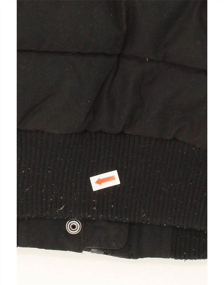 SUPERDRY Womens Hooded Padded Jacket UK 12 Medium Black Polyester Vintage Superdry and Second-Hand Superdry from Messina Hembry 