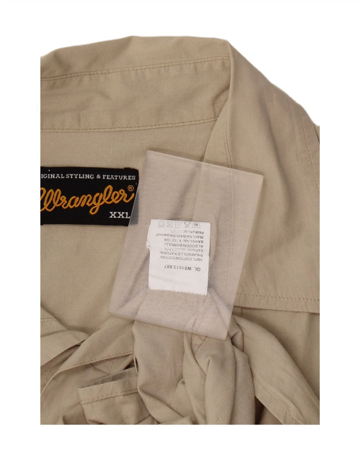 WRANGLER Herren Kurzarmhemd 2XL Beige Baumwolle