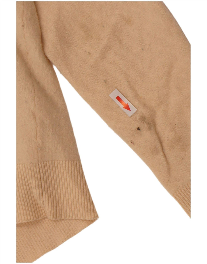 Reiss Damen Crop Cardigan Pullover UK 12 Medium Off White Wool