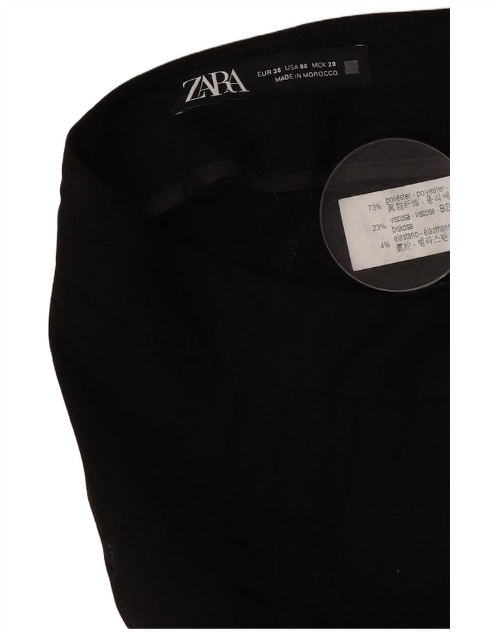 Schmale, kurze Hose von Zara für Damen, EU 38, Größe S, W28, L26, Schwarz, Polyester