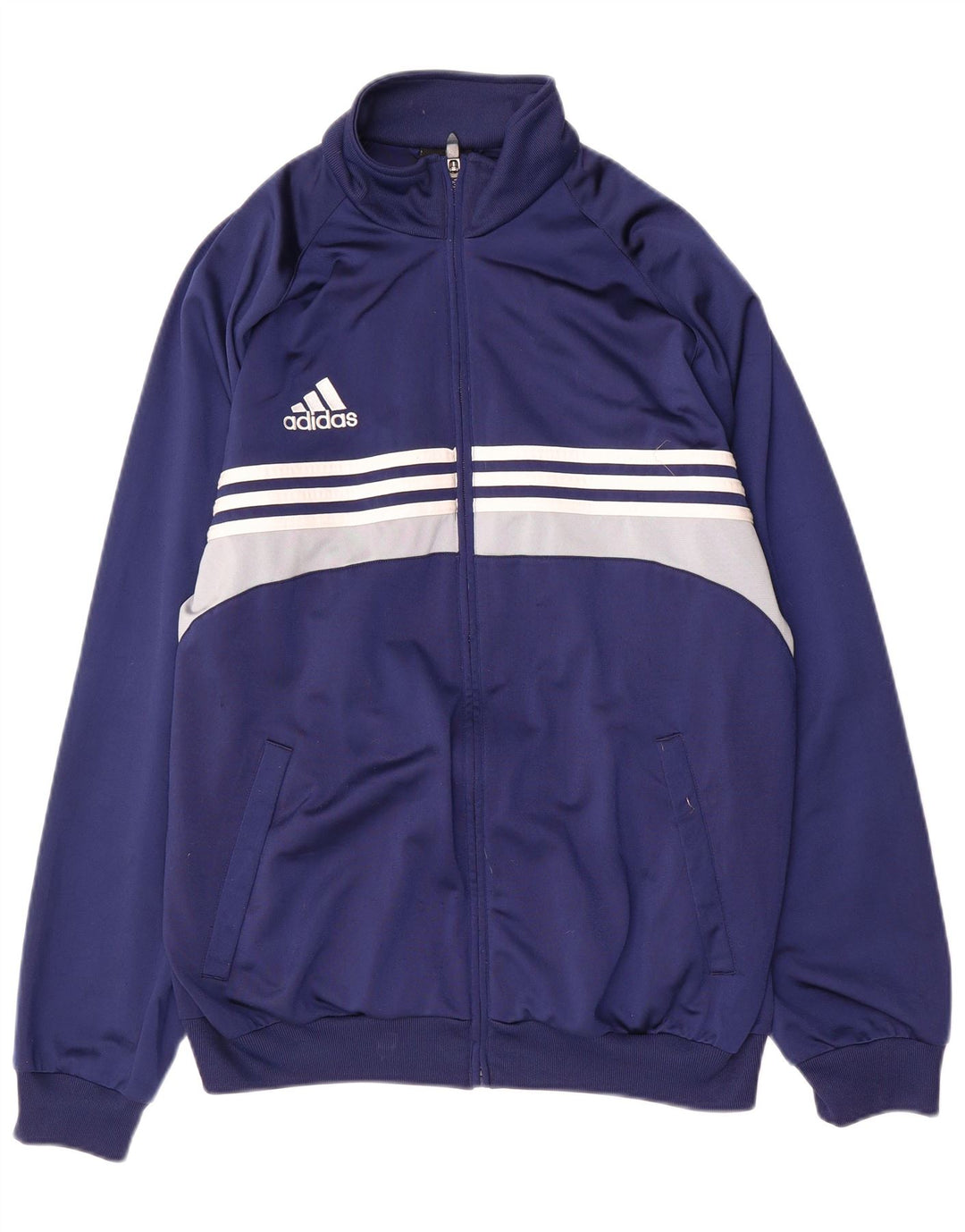 Adidas Herren Trainingsanzug Top Jacke UK 42/44 Large Marineblau Polyester