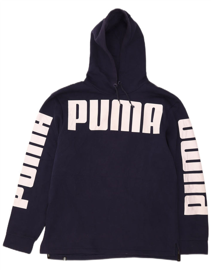 Puma Herren Grafik-Hoodie-Pullover aus Baumwolle in mittlerem Marineblau
