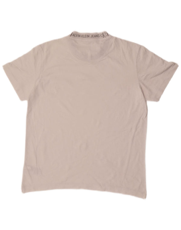 Calvin Klein Jeans Mens Graphic T-Shirt Top Large White Cotton