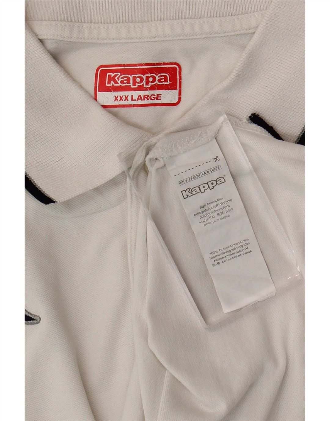 KAPPA Herren Poloshirt 3XL Weiße Baumwolle
