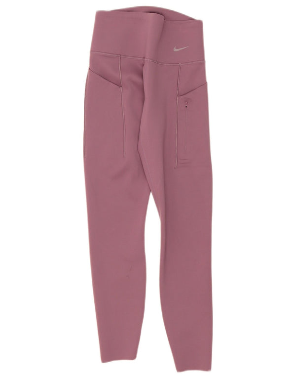 Nike Damen Dri Fit Leggings UK 8 Kleines rosa Nylon