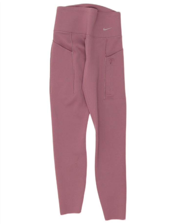 Nike Damen Dri Fit Leggings UK 8 Kleines rosa Nylon