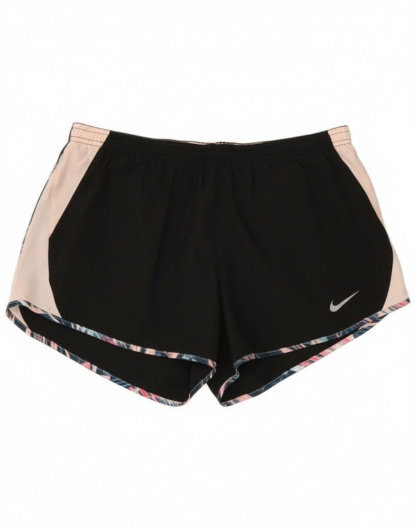 Nike Damen Dri Fit Sport Shorts UK 14 Large Schwarz Colourblock Polyester