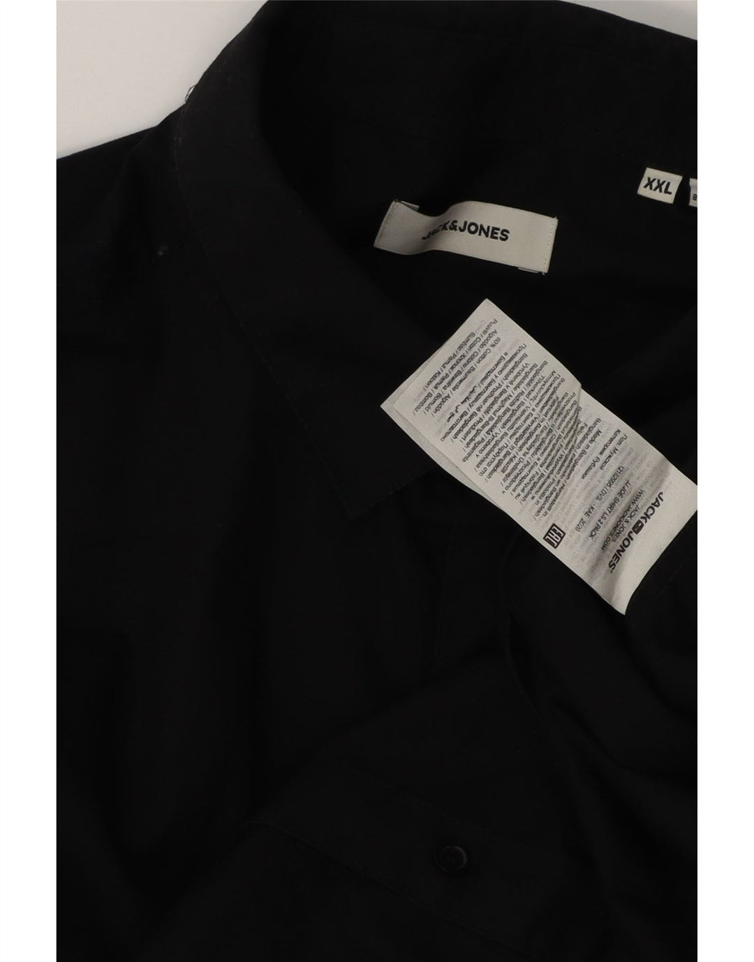 Jack & Jones Herrenhemd 2XL Schwarz Baumwolle