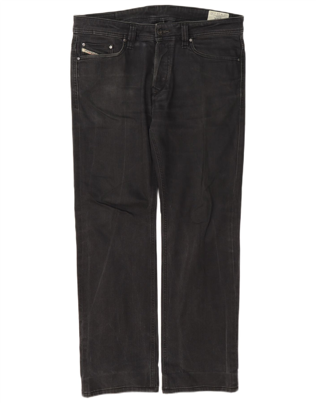 Diesel Herren Viker Straight Jeans W33 L32 Graue Baumwolle