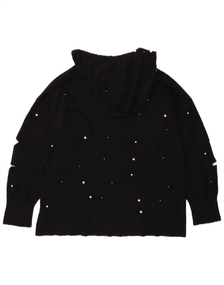 Zara Damen-Pullover mit Kapuze, übergroß, Gr. 10, Größe S, Schwarz