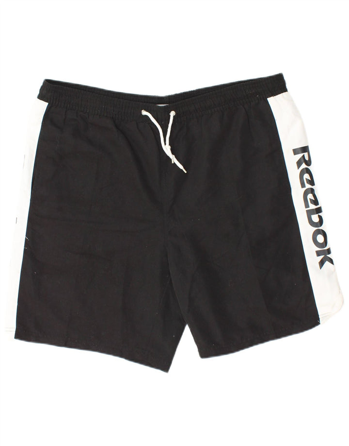 REEBOK Herren Graphic Sport Shorts XL Schwarz Colourblock Polyester
