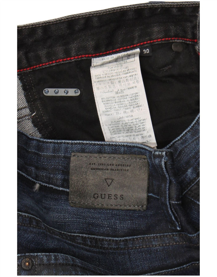 Guess Herren Straight Jeans W30 L32 Marineblaue Baumwolle