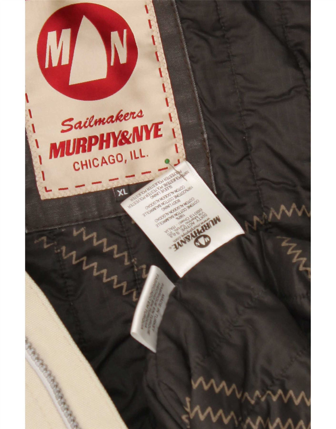 Murphy & Nye Herren Sailmakers Bomberjacke UK 42 XL Graue Colourblock-Baumwolle