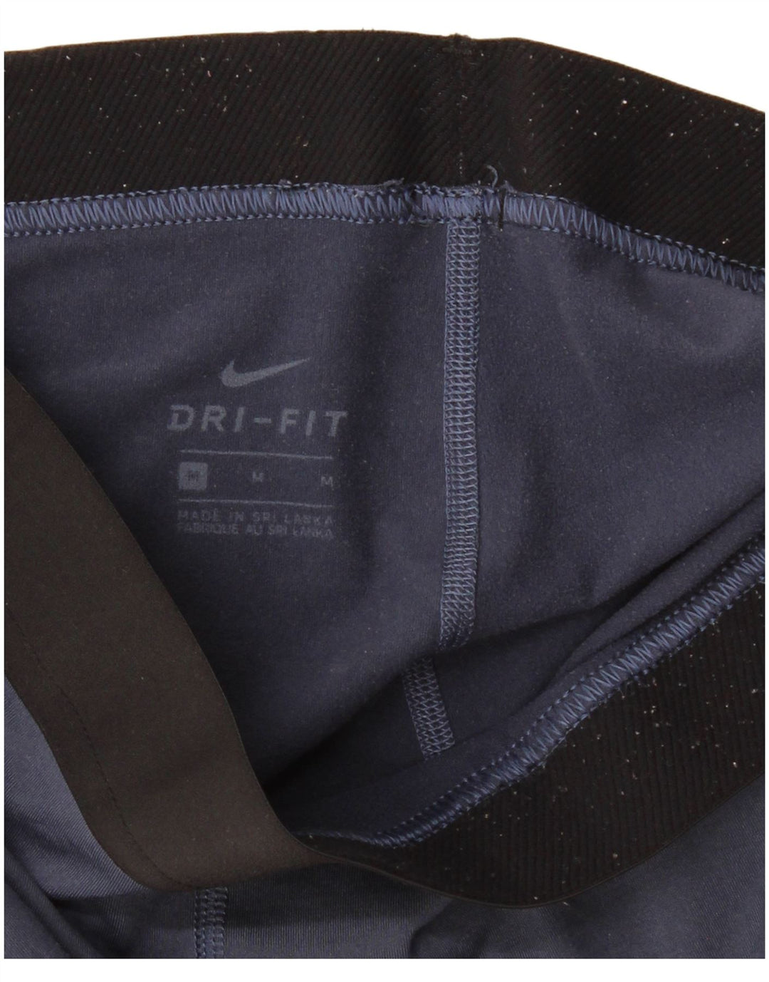 Nike Womens Dri Fit Graphic Leggings UK 12 Medium Navy Blue Geometrisch