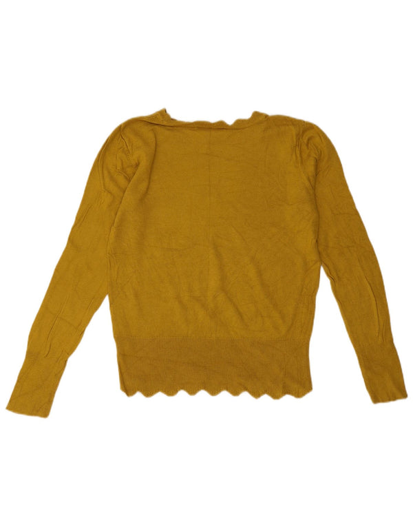 Oasis Damen-Pullover mit U-Boot-Ausschnitt, UK 10, Größe S, gelbe Viskose