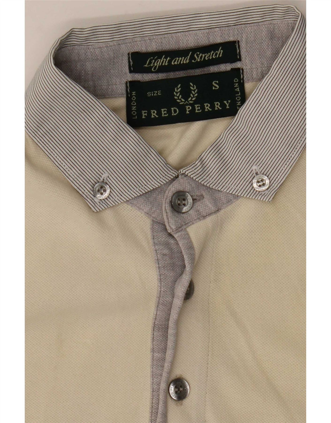 Fred Perry Herren Poloshirt Small Beige Colourblock