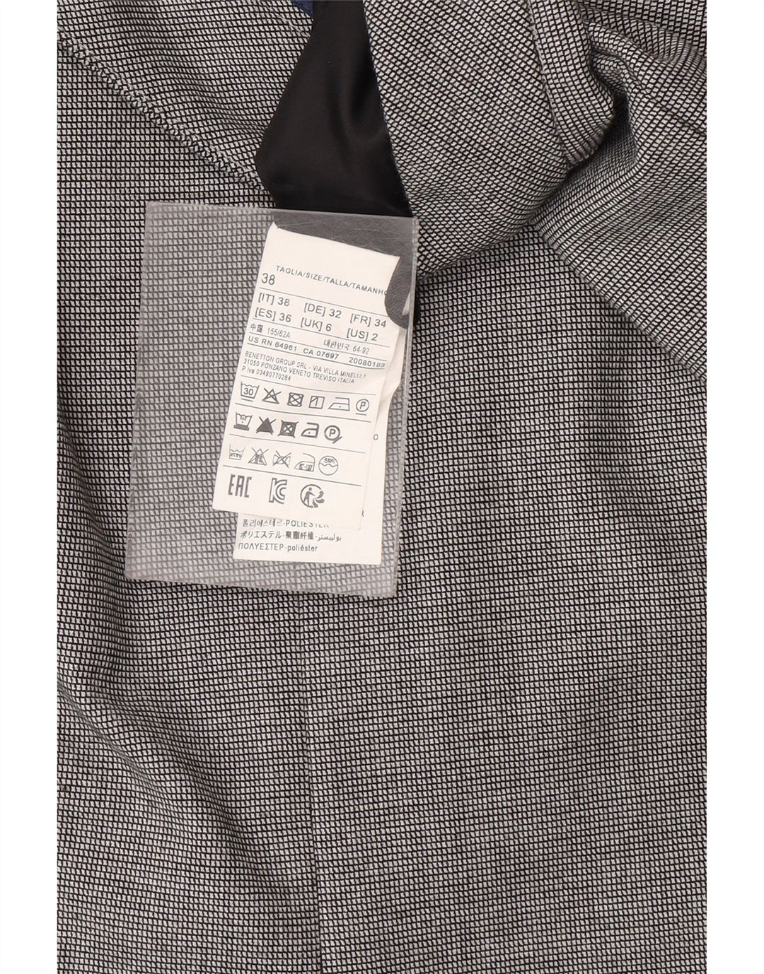 BENETTON Womens Straight Skirt UK 6 XS W26  Grey Polyester Vintage Benetton and Second-Hand Benetton from Messina Hembry 