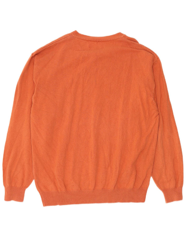 Marlboro Classics Herren-Pullover mit V-Ausschnitt, XL, orange Baumwolle
