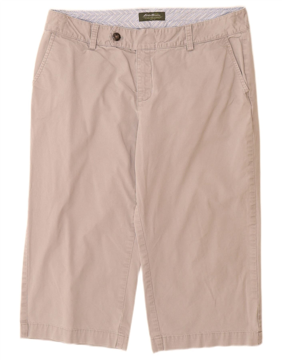 Eddie Bauer Damen Gerade Caprihose W32 L19 Grau