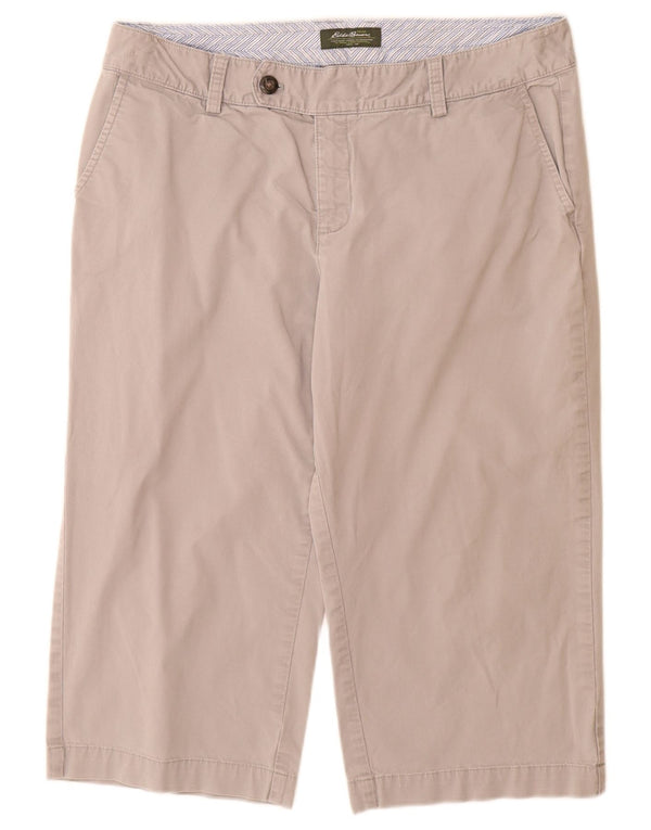 Eddie Bauer Damen Gerade Caprihose W32 L19 Grau