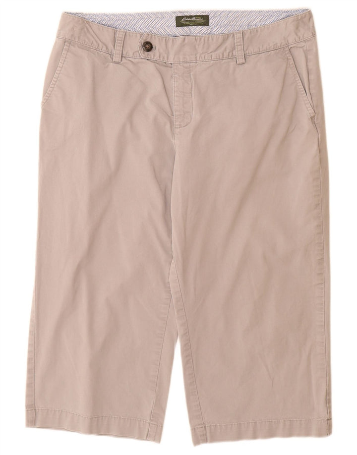 Eddie Bauer Damen Gerade Caprihose W32 L19 Grau