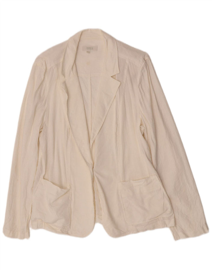 Marks & Spencer Damen 1-Knopf-Blazerjacke UK 18 XL Weiß