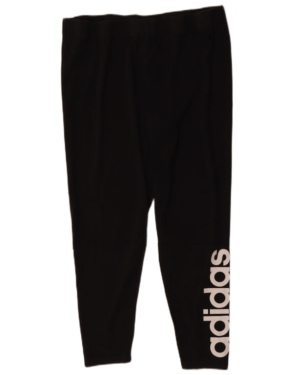 ADIDAS Damen Graphic Leggings UK 24/26 2XL Schwarze Baumwolle