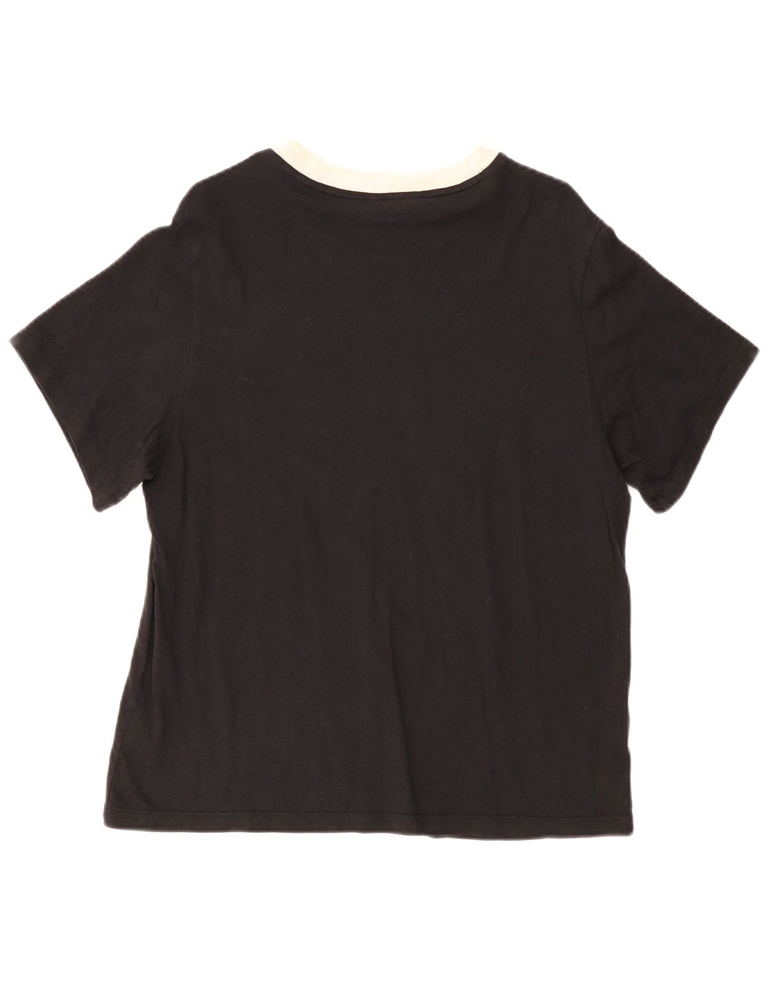 ADIDAS Damen T-Shirt Top UK 12 Medium Schwarz Baumwolle