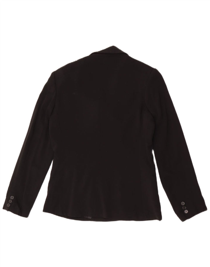Jigsaw Womens Pea Coat UK 14 Mittelschwarze Wolle