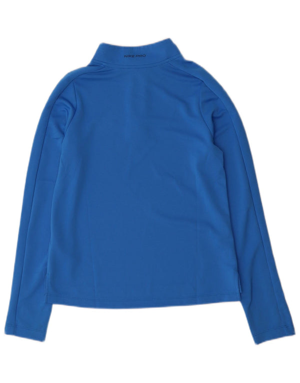Nike Mädchen Dri Fit Pullover-Trainingsoberteil mit Reißverschluss, 12–13 Jahre, Größe L, Blau