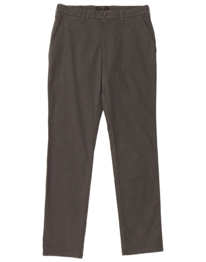Marks & Spencer Slim Chino-Hose für Herren, W30 L31, graue Baumwolle