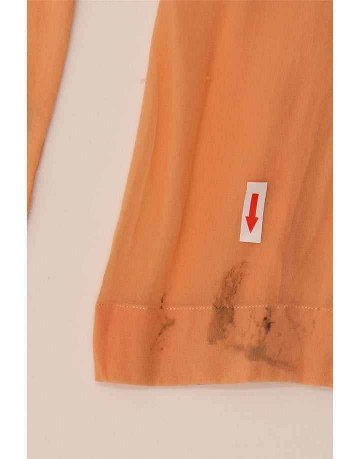 Massimo Dutti Damen Durchsichtige Hemdbluse EU 40 Mittelorange