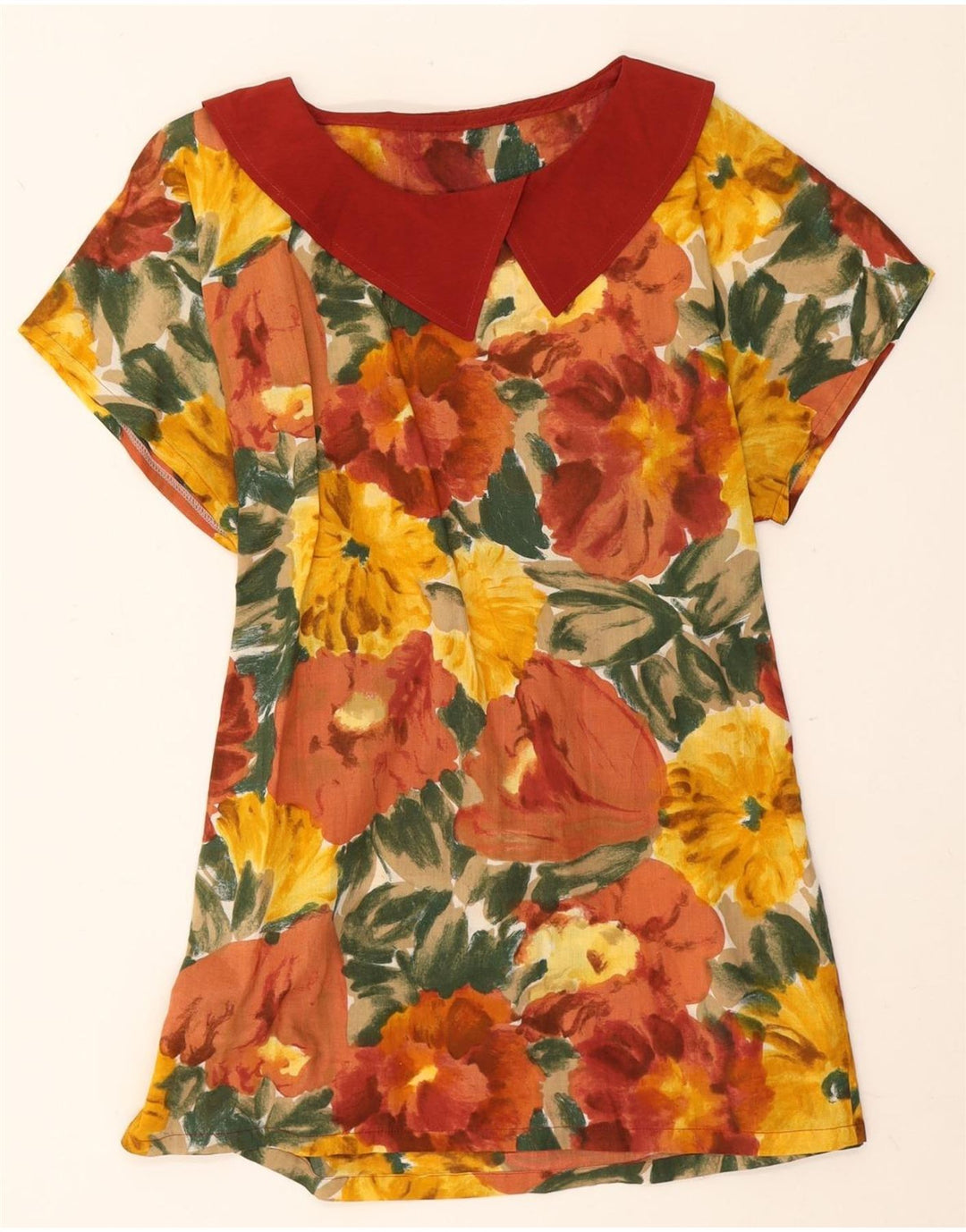 Vintage Damen A-Linie Kleid UK 14 Medium Mehrfarbig geblümt