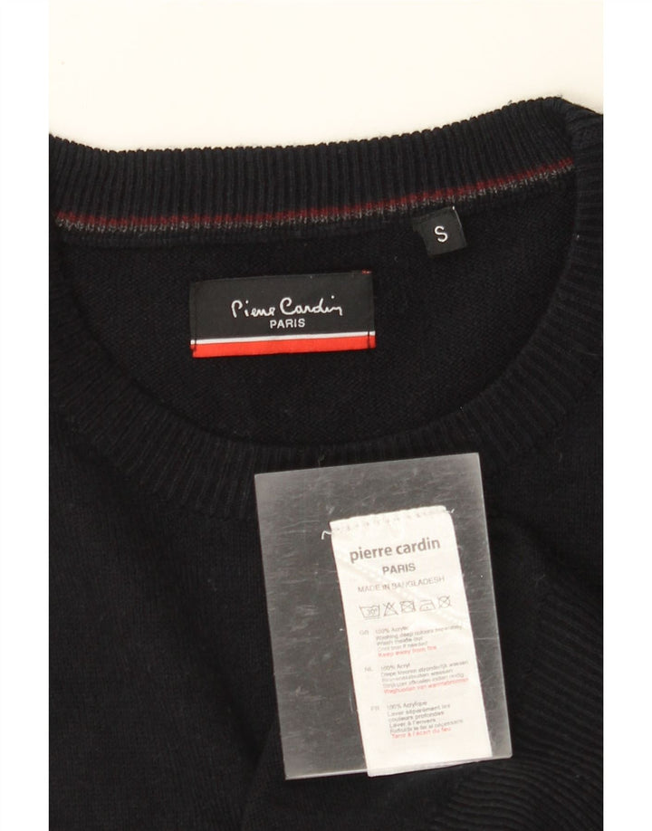 PIERRE CARDIN Herren-Pullover mit Rundhalsausschnitt, Größe S, Schwarz, Acryl